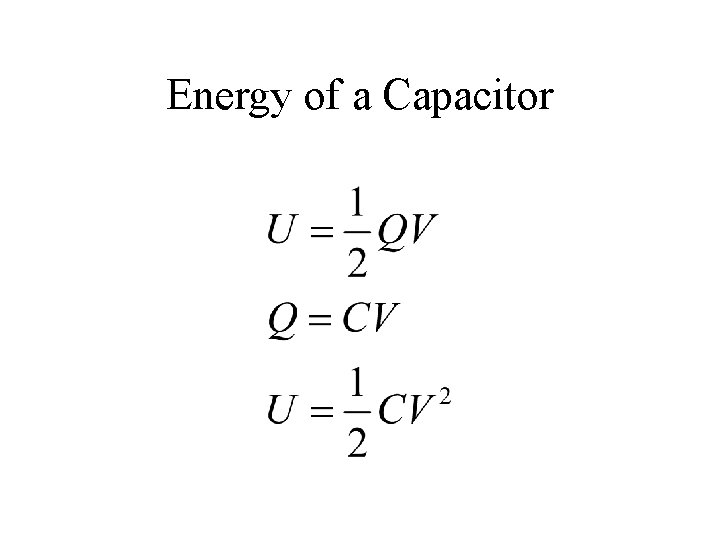Energy of a Capacitor 