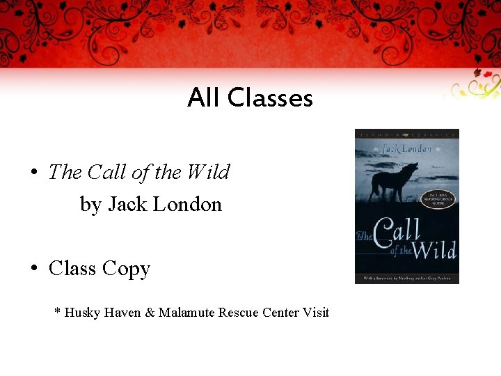 All Classes • The Call of the Wild by Jack London • Class Copy