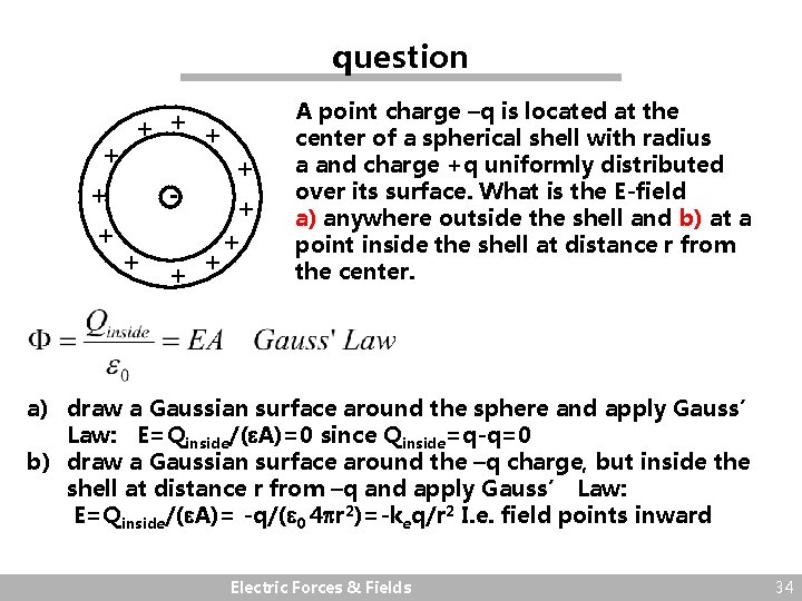 question + + + A point charge –q is located at the center of