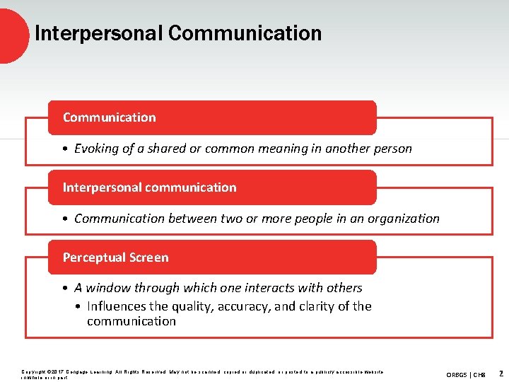 Interpersonal Communication • Evoking of a shared or common meaning in another person Interpersonal