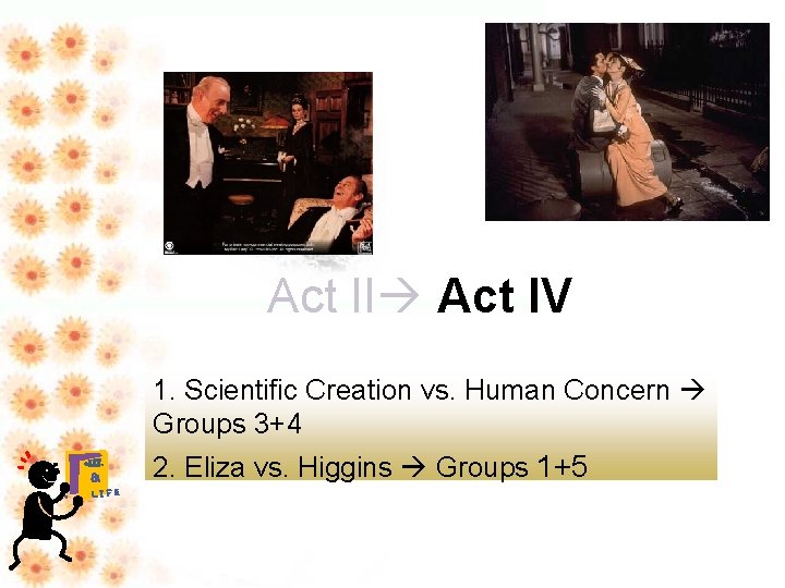 Act II Act IV 1. Scientific Creation vs. Human Concern Groups 3+4 • LIT.