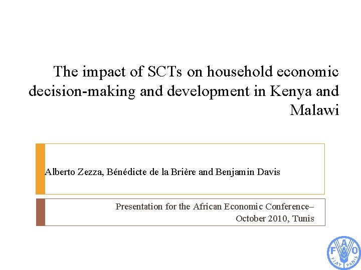 The impact of SCTs on household economic decision-making and development in Kenya and Malawi