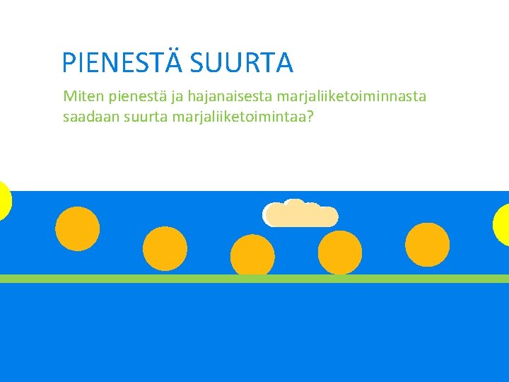 PIENESTÄ SUURTA Miten pienestä ja hajanaisesta marjaliiketoiminnasta saadaan suurta marjaliiketoimintaa? 