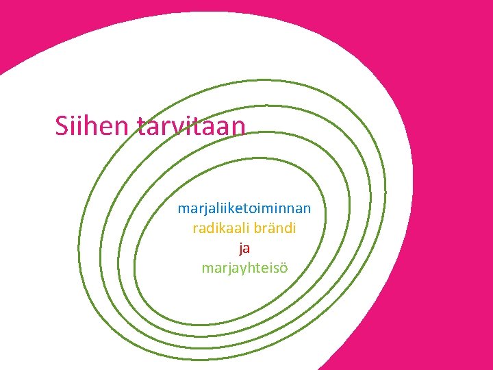 Siihen tarvitaan marjaliiketoiminnan radikaali brändi ja marjayhteisö 