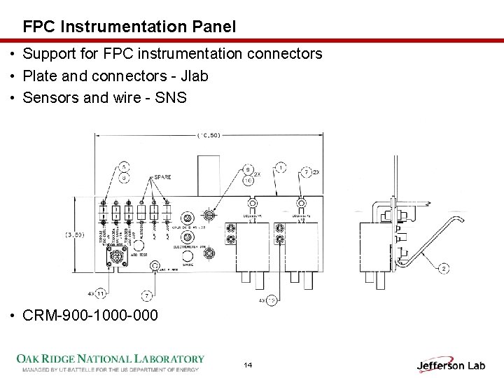 FPC Instrumentation Panel • Support for FPC instrumentation connectors • Plate and connectors -