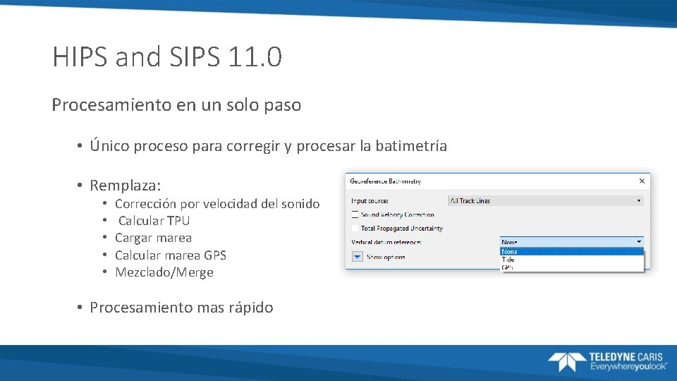 HIPS and SIPS 11. 0 Procesamiento en un solo paso • Único proceso para