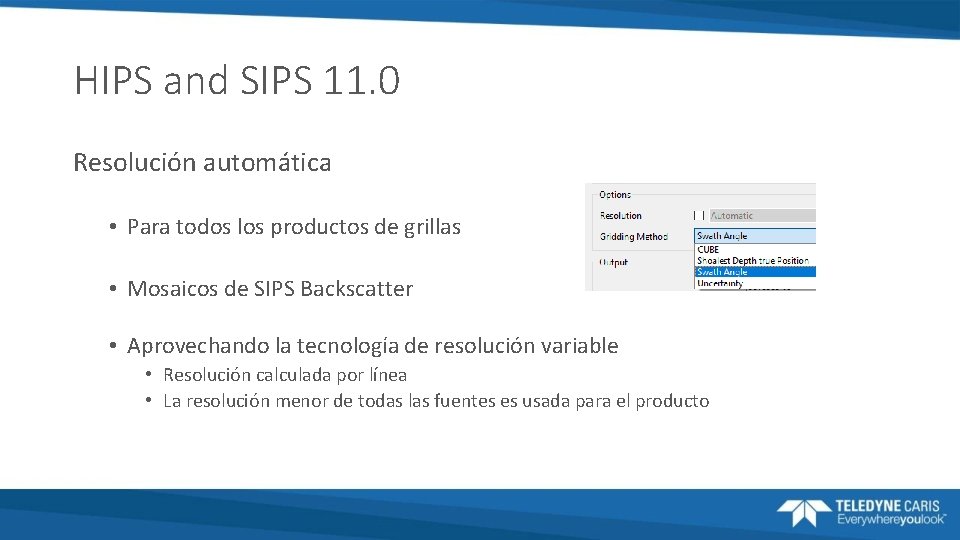 HIPS and SIPS 11. 0 Resolución automática • Para todos los productos de grillas