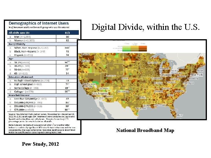 Digital Divide, within the U. S. National Broadband Map Pew Study, 2012 