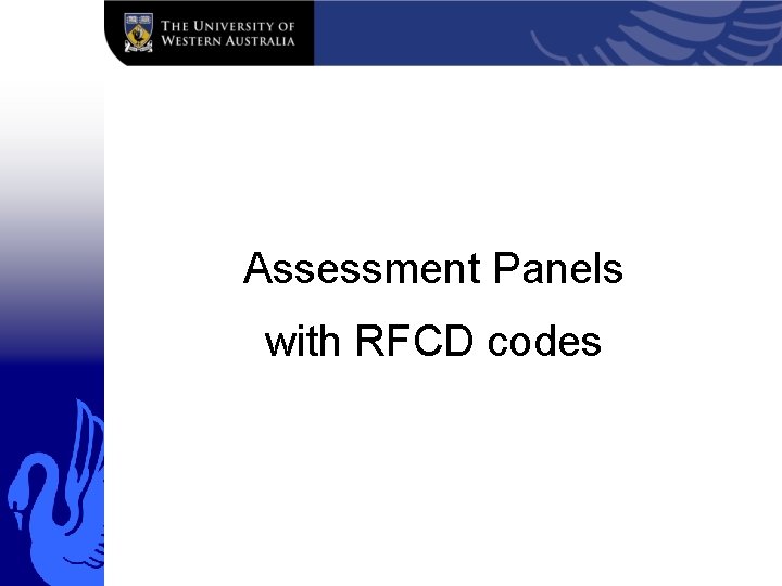 Assessment Panels with RFCD codes 