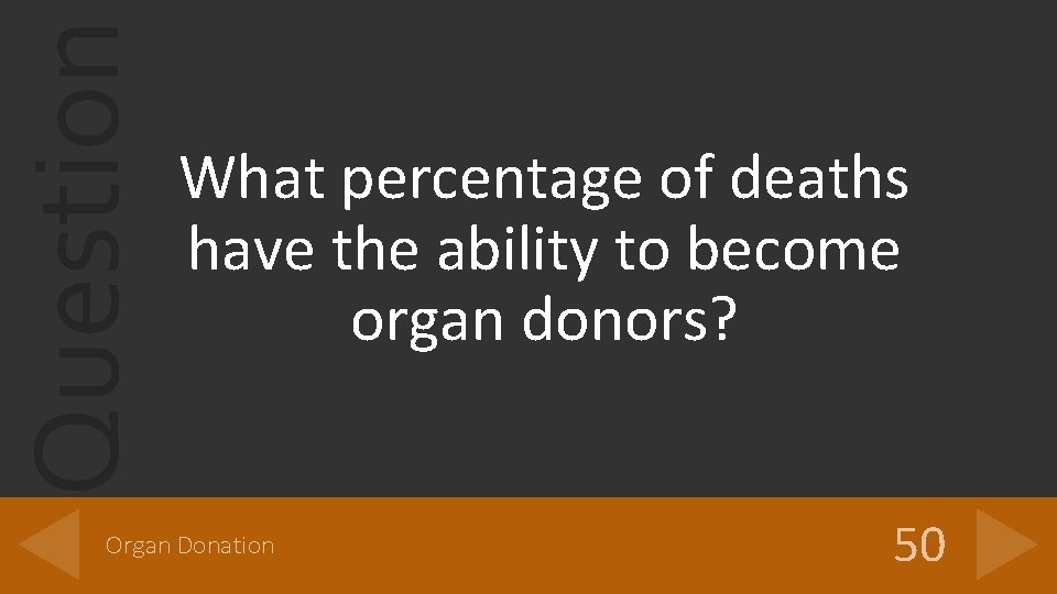 Question What percentage of deaths have the ability to become organ donors? Organ Donation
