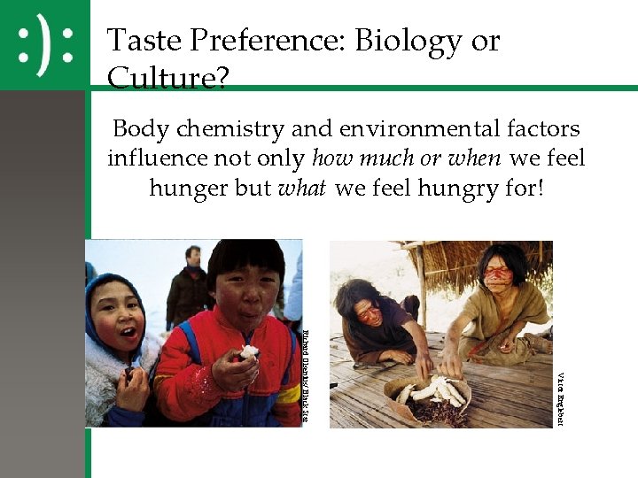 Taste Preference: Biology or Culture? Body chemistry and environmental factors influence not only how