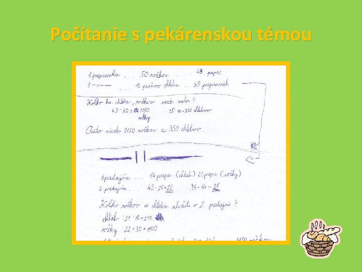 Počítanie s pekárenskou témou 