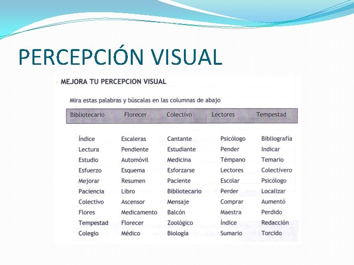 PERCEPCIÓN VISUAL 