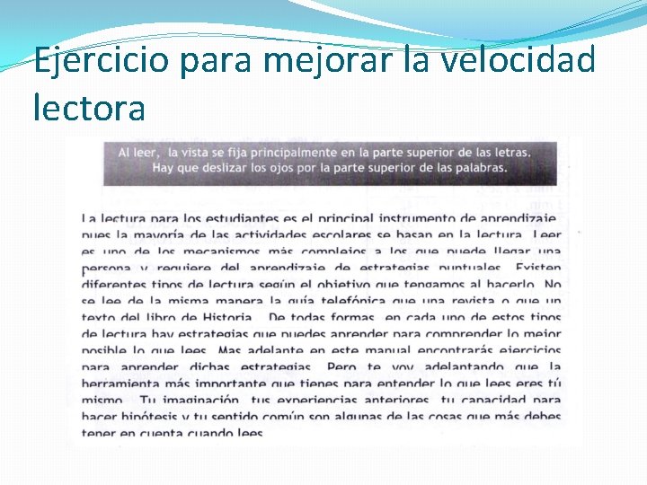 Ejercicio para mejorar la velocidad lectora 