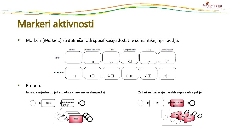Markeri aktivnosti § Markeri (Markers) se definišu radi specifikacije dodatne semantike, npr. petlje. §
