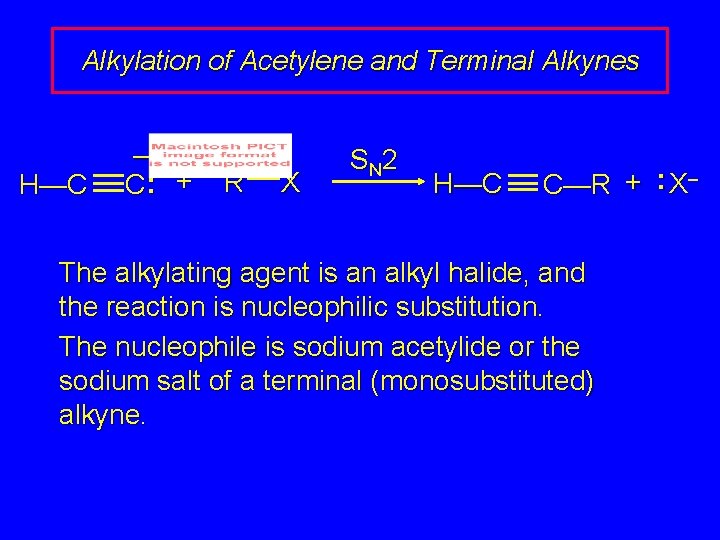 Alkylation of Acetylene and Terminal Alkynes H—C – C: + R X S N