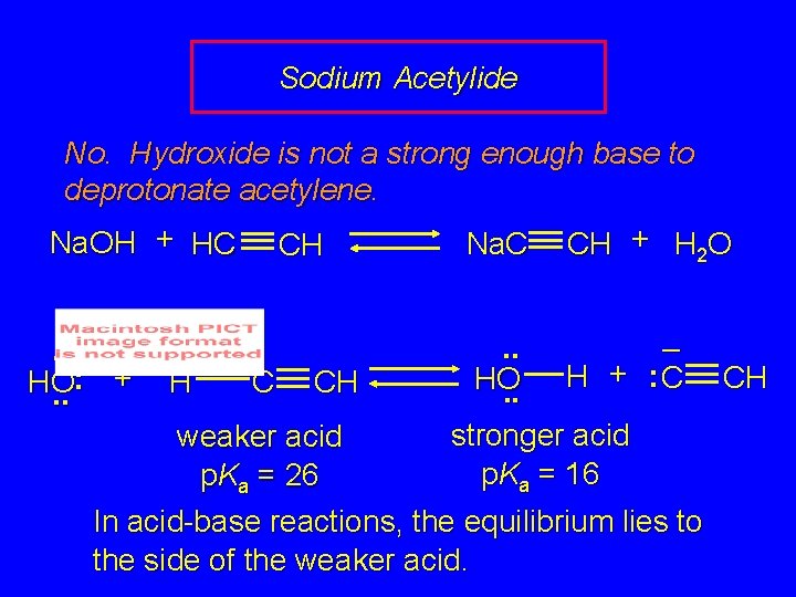 Sodium Acetylide No. Hydroxide is not a strong enough base to deprotonate acetylene. Na.