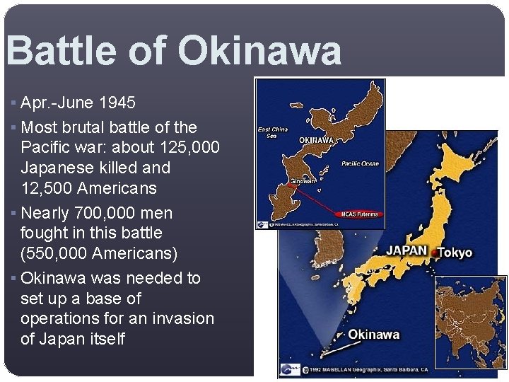 Battle of Okinawa § Apr. -June 1945 § Most brutal battle of the Pacific