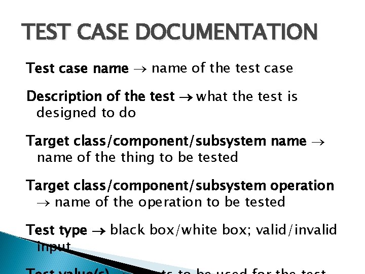 TEST CASE DOCUMENTATION Test case name of the test case Description of the test TEST CASE DOCUMENTATION Test case name of the test case Description of the test