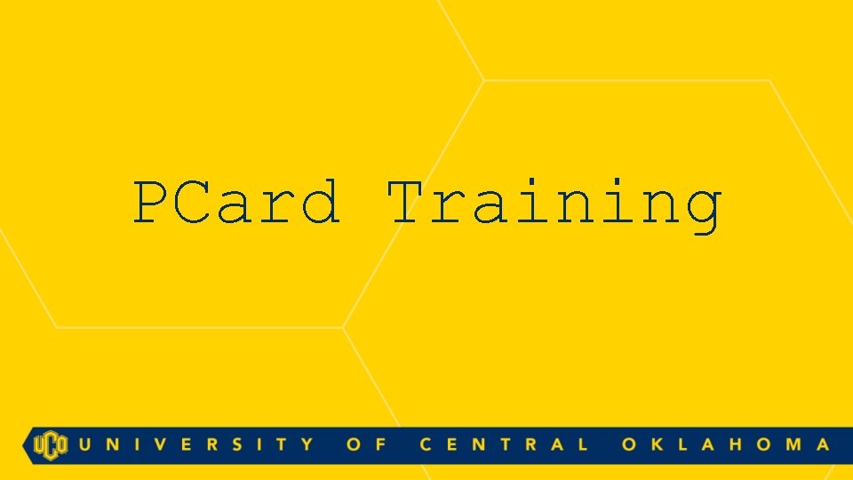 PCard Training 