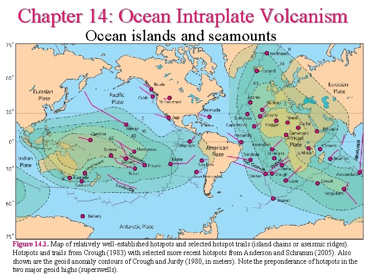 Chapter 14: Ocean Intraplate Volcanism Ocean islands and seamounts Figure 14. 1. Map of