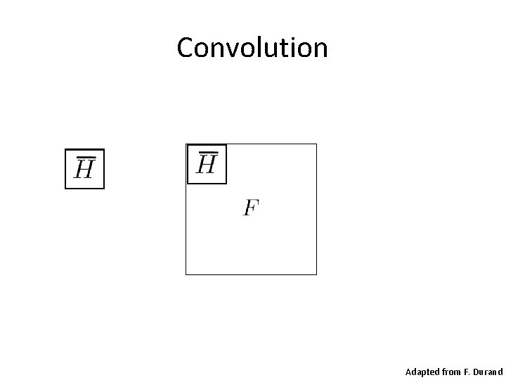 Convolution Adapted from F. Durand 