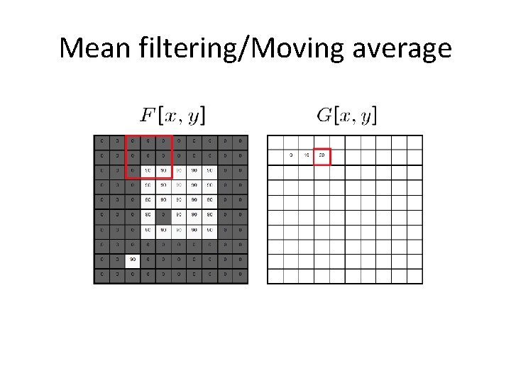 Mean filtering/Moving average 