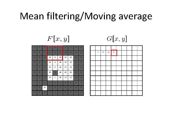 Mean filtering/Moving average 