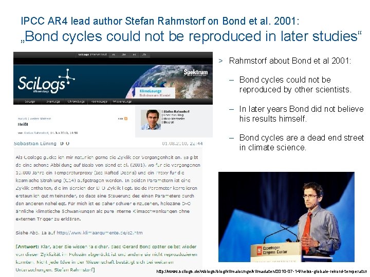 IPCC AR 4 lead author Stefan Rahmstorf on Bond et al. 2001: „Bond cycles