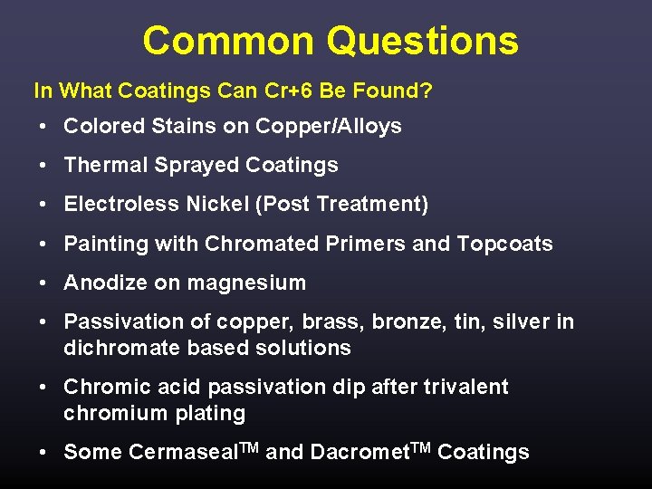 Common Questions In What Coatings Can Cr+6 Be Found? • Colored Stains on Copper/Alloys