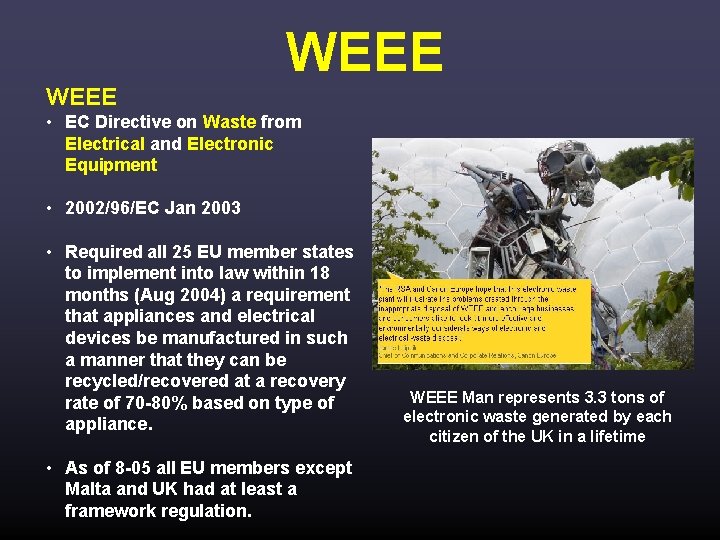WEEE • EC Directive on Waste from Electrical and Electronic Equipment • 2002/96/EC Jan