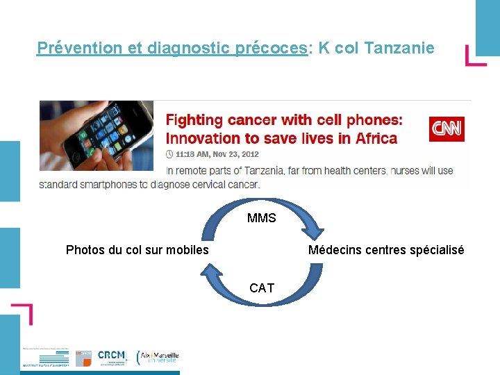 Prévention et diagnostic précoces: K col Tanzanie MMS Photos du col sur mobiles Médecins