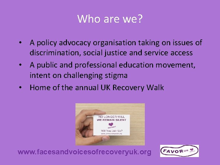Who are we? • A policy advocacy organisation taking on issues of discrimination, social
