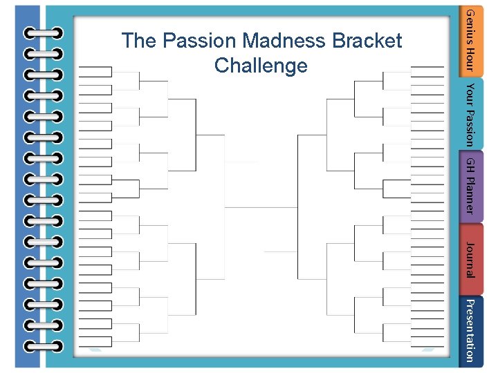Genius Hour Your Passion GH Planner The Passion Madness Bracket Challenge Journal Presentation 
