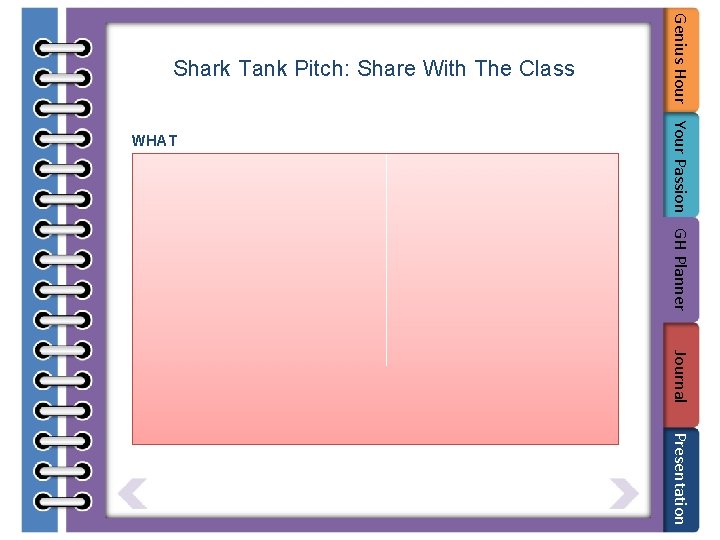 WHAT Genius Hour Your Passion GH Planner Shark Tank Pitch: Share With The Class
