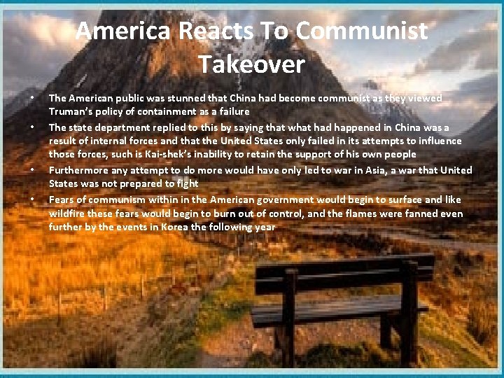 America Reacts To Communist Takeover • • The American public was stunned that China