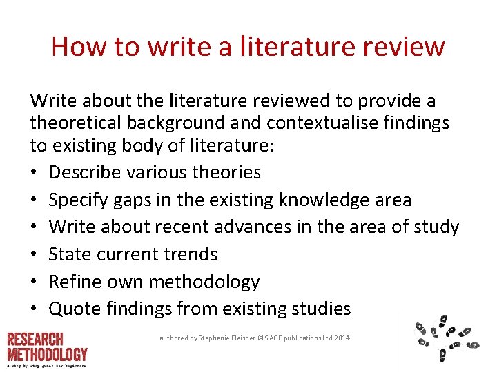 How to write a literature review Write about the literature reviewed to provide a How to write a literature review Write about the literature reviewed to provide a