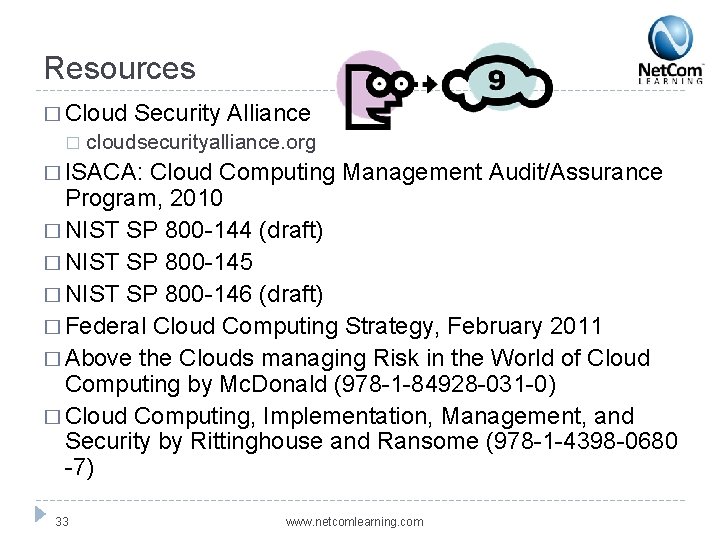 Resources � Cloud � Security Alliance cloudsecurityalliance. org � ISACA: Cloud Computing Management Audit/Assurance