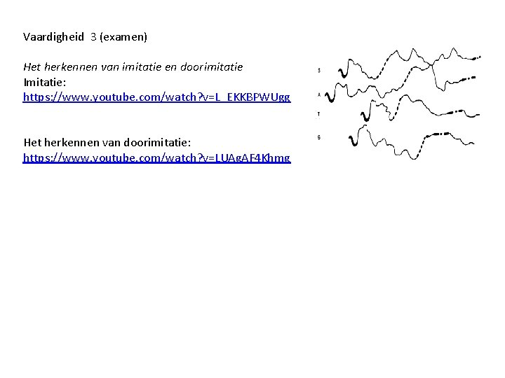 Vaardigheid 3 (examen) Het herkennen van imitatie en doorimitatie Imitatie: https: //www. youtube. com/watch?