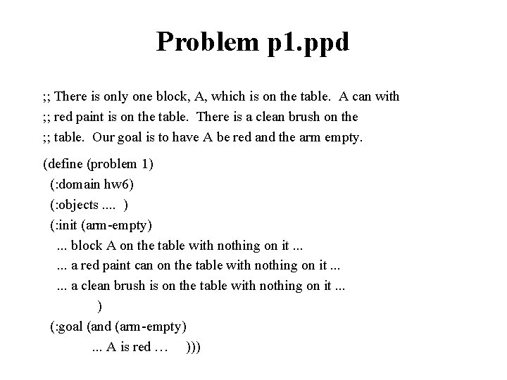Problem p 1. ppd ; ; There is only one block, A, which is