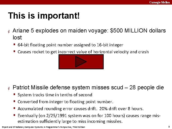 Carnegie Mellon This is important! ¢ Ariane 5 explodes on maiden voyage: $500 MILLION