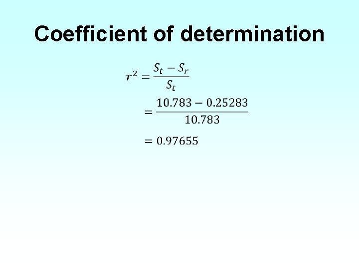 Coefficient of determination 