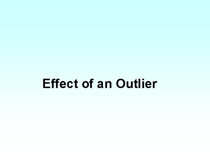 Effect of an Outlier 