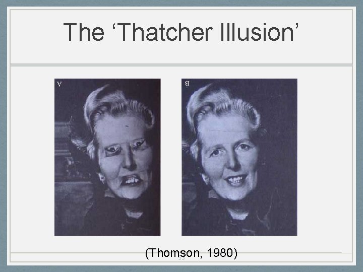 The ‘Thatcher Illusion’ (Thomson, 1980) 53 