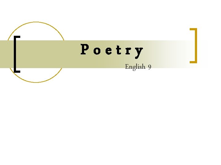 Poetry English 9 