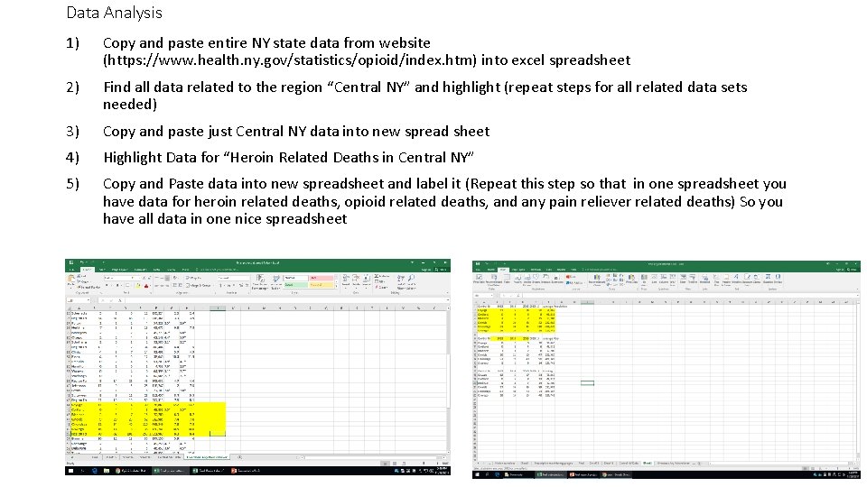 Data Analysis 1) Copy and paste entire NY state data from website (https: //www.