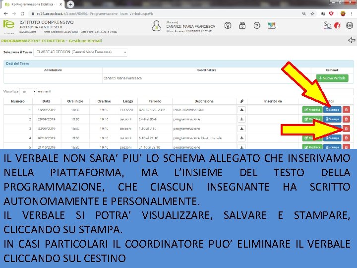 IL VERBALE NON SARA’ PIU’ LO SCHEMA ALLEGATO CHE INSERIVAMO NELLA PIATTAFORMA, MA L’INSIEME