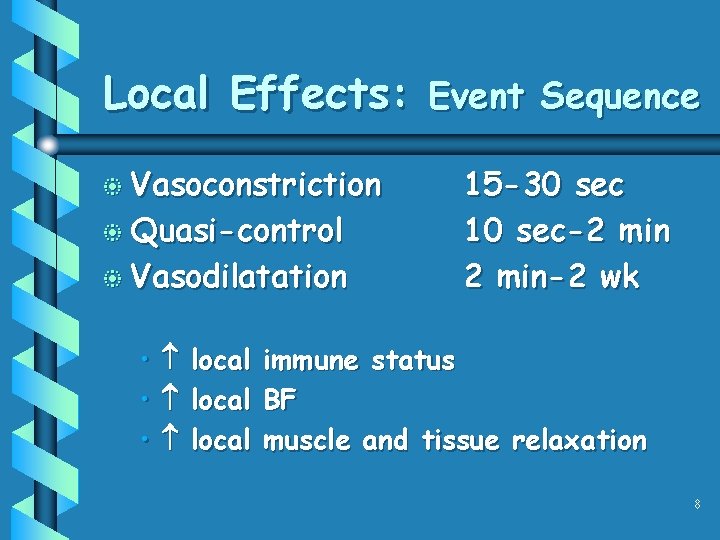 Local Effects: Event Sequence b Vasoconstriction b Quasi-control b Vasodilatation 15 -30 sec 10 Local Effects: Event Sequence b Vasoconstriction b Quasi-control b Vasodilatation 15 -30 sec 10