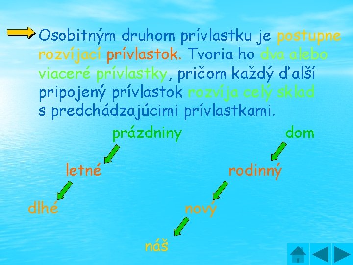 Osobitným druhom prívlastku je postupne rozvíjací prívlastok. Tvoria ho dva alebo viaceré prívlastky, pričom