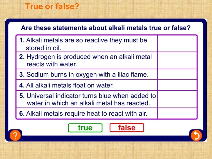 True or false? True or false?
